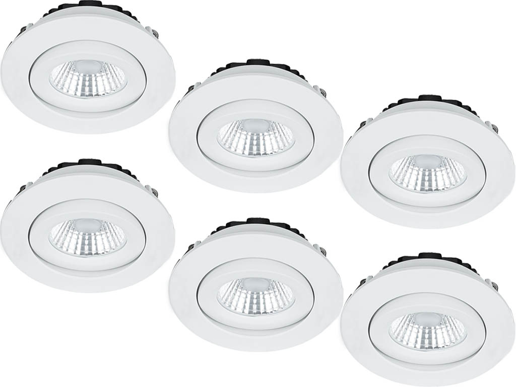 Set van 6 Inbouw Ledspot Praag, 5 Watt, IP44