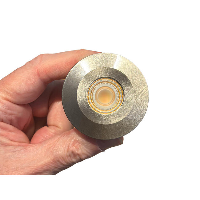 Inbouw Mini Ledspotjes Turijn 4,5 Watt IP65 Dimbaar RVS Kleur