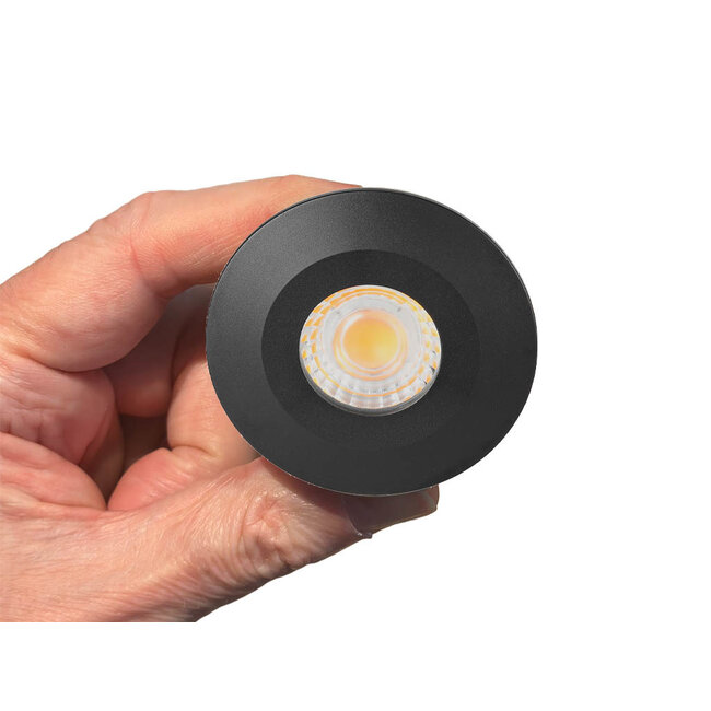 Inbouw Mini Ledspotjes Turijn 4,5 Watt IP65 Dimbaar Zwarte Kleur