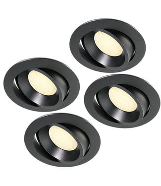 Set van 4 stuks Zwarte Philips Hue, Dimbare, Ambiance Inbouw-ledspots