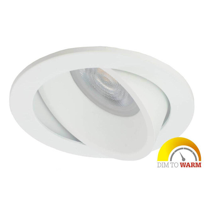Philips Witte LED inbouwspot 4,9W dimbaar (dim to warm) , kantelbaar, warmwit licht.