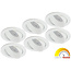 Philips Set van 6, witte LED inbouwspot 4,9W dimbaar (dim to warm), kantelbaar, warmwit licht.