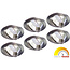 Philips Set van 6 Rvs LED inbouwspot 4,9W dimbaar (dim to warm) , kantelbaar, warmwit licht.