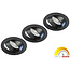 Philips 3 stuks Zwarte, LED inbouwspots met Philips 4,9W GU10 Spots, dimbaar (dim to warm), kantelbaar, warmwit licht.