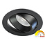 Philips 3 stuks Zwarte, LED inbouwspots met Philips 4,9W GU10 Spots, dimbaar (dim to warm), kantelbaar, warmwit licht.