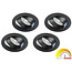 Philips 4 stuks Zwarte, LED inbouwspots met Philips 3,7 Watt  GU10 Spots, dimbaar (dim to warm), kantelbaar, warmwit licht.
