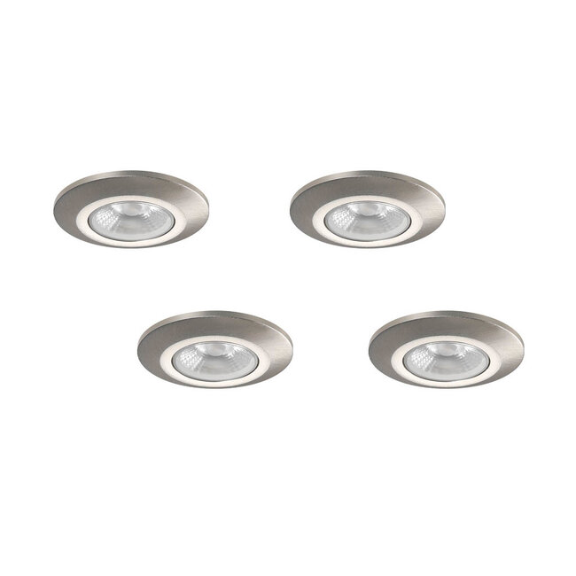 Set van 4 Inbouw Micro Ledspotjes Bern 1,2 watt IP65 Dimbaar rvs kleur