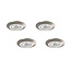 Set van 4 Inbouw Micro Ledspotjes Bern 1,2 watt IP65 Dimbaar rvs kleur