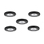 Set van 5 Inbouw Micro Ledspotjes Bern 1,2 watt IP65 Dimbaar zwart