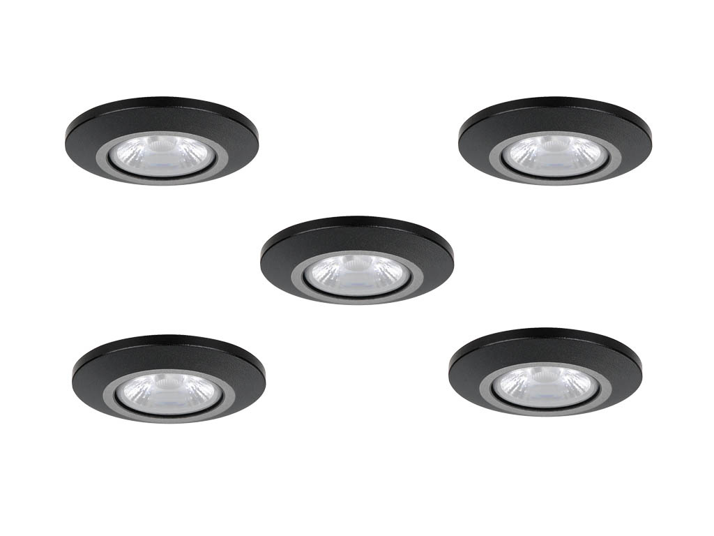 Set van 5 Micro InbouwLEDspot Bern, 1,2 Watt, IP65