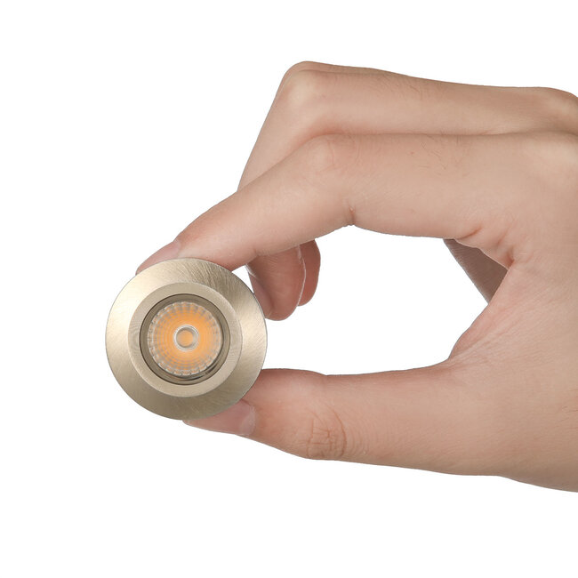 Set van 5 Inbouw Micro Ledspotjes Bern 1,2 watt IP65 Dimbaar rvs kleur