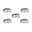 Set van 5 Inbouw Micro Ledspotjes Bern 1,2 watt IP65 Dimbaar rvs kleur