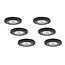 Set van 6 Inbouw Micro Ledspotjes Bern 1,2 watt IP65 Dimbaar zwart