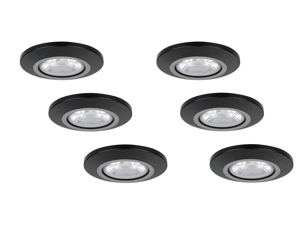 Set van 6 Micro InbouwLEDspot Bern, 1,2 Watt, IP65