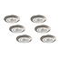 Set van 6 Inbouw Micro Ledspotjes Bern 1,2 watt IP65 Dimbaar rvs kleur