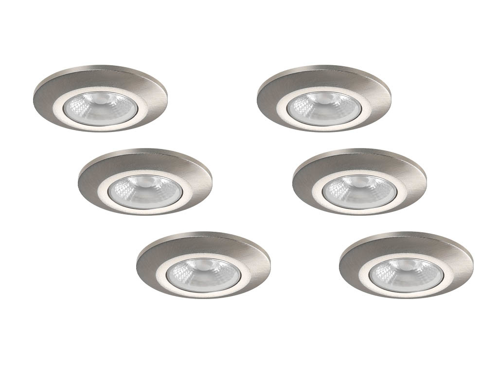 Set van 6 Micro InbouwLEDspot Bern, 1,2 Watt, IP65