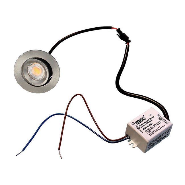 Inbouw Ledspots  Hamburg 4,5 watt IP44 Dim to warm RVS Kleur