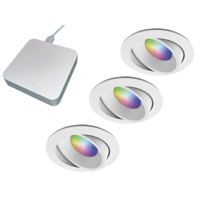 Starterset Smartverlichting :  Kleuren inbouw spots met Bridge