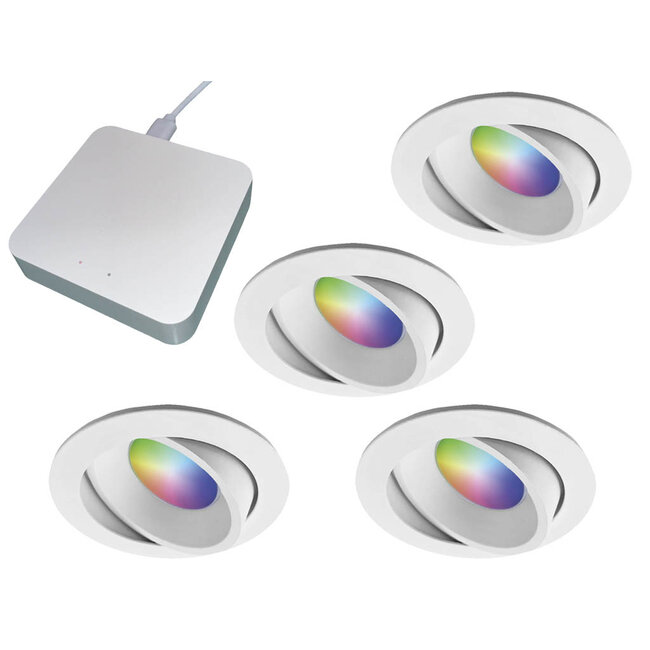 Starterset Smartverlichting :  Kleuren inbouw spots met Bridge