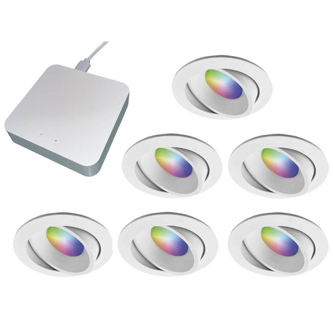 Starterset Smartverlichting :  Kleuren inbouw spots met Bridge