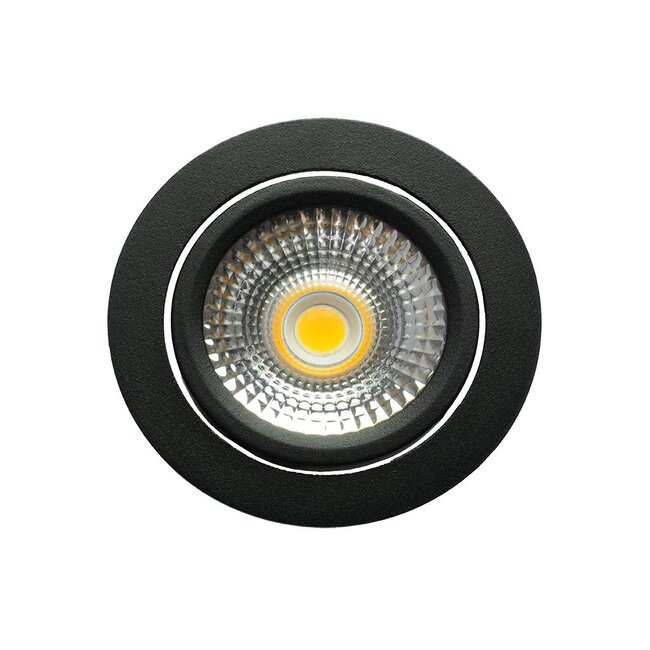 Zwarte Inbouw Ledspot Oslo, 6 Watt, Dim to Warm IP44