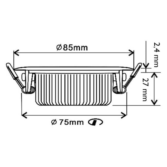 Ansell Zwarte Inbouw Ledspot Oslo, 6 Watt, Dim to Warm IP44
