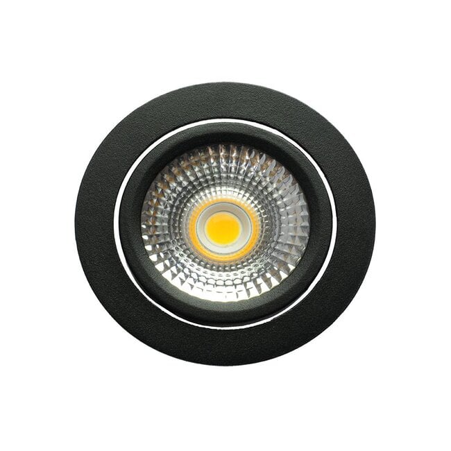 Set van 4 Zwarte Inbouw Ledspot Oslo, 6 Watt, Dimbaar Warm Wit IP44