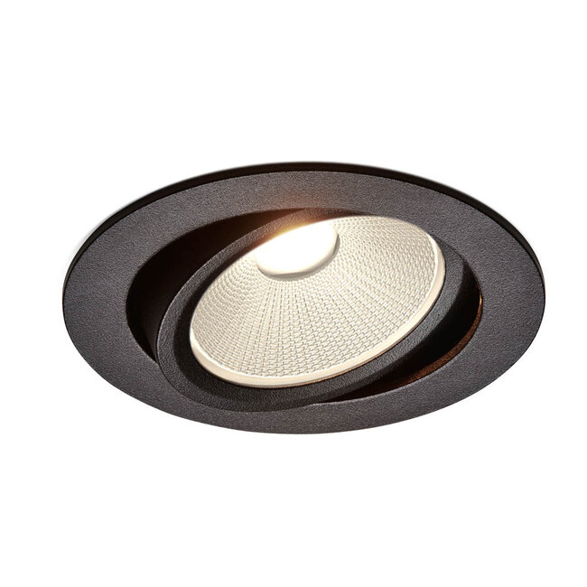 Set van 5 Zwarte Inbouw Ledspot Oslo, 6 Watt, Dimbaar Warm Wit IP44