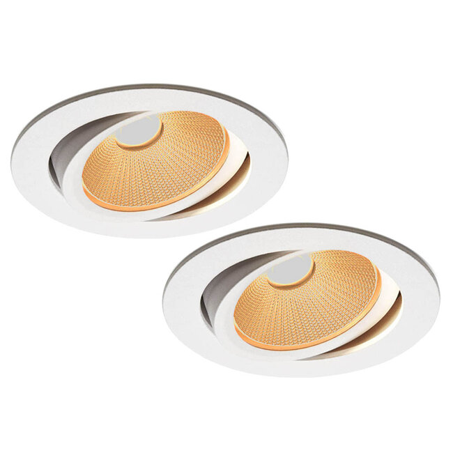 Set van 2 Witte Inbouw Ledspot Oslo, 6 Watt, Dim to Warm Wit IP44