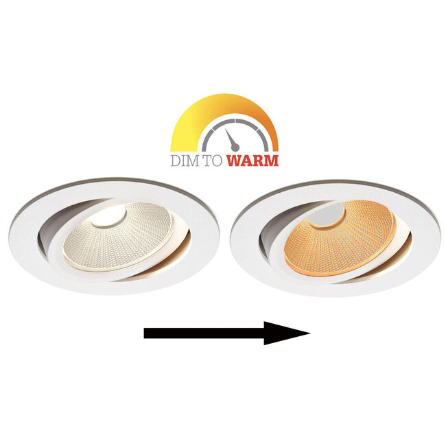 Set van 3 Witte Inbouw Ledspot Oslo, 6 Watt, Dim to Warm Wit IP44
