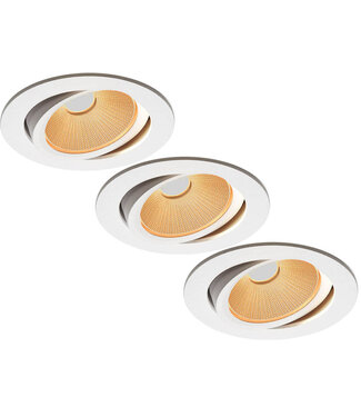 Set van 3 Witte Inbouw Ledspot Oslo, 6 Watt, Dim to Warm Wit IP44