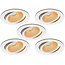 Set van 5 Witte Inbouw Ledspot Oslo, 6 Watt, Dim to Warm Wit IP44