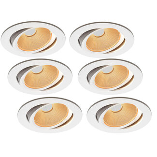 Set van 6 Inbouw Ledspot Oslo, 6 Watt, Dim to Warm Wit, IP44