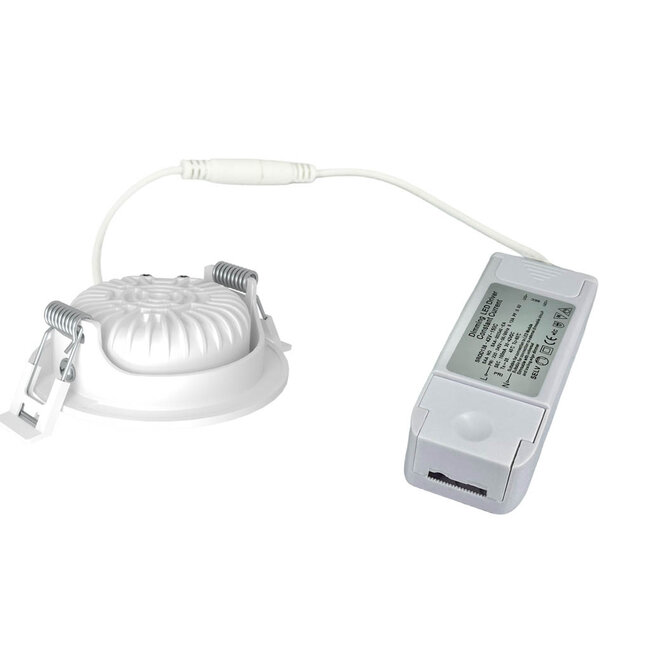 Set van 2 Witte Inbouw Ledspot Oslo, 6 Watt, Dimbaar Warm Wit IP44