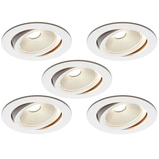 Set van 5 Inbouw Ledspot Oslo, 6 Watt, IP44