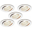 Set van 5 Witte Inbouw Ledspot Oslo, 6 Watt, Dimbaar Warm Wit IP44