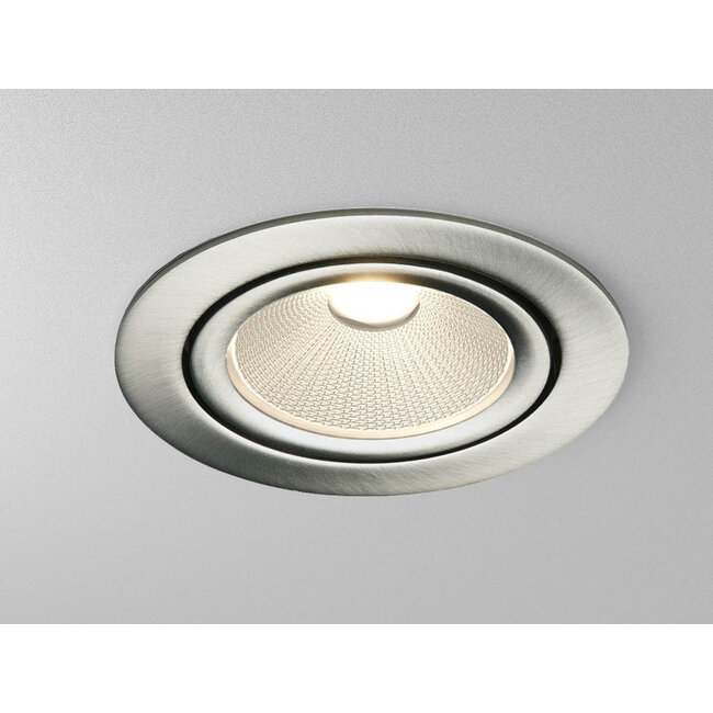 Set van 2 Rvs kleur Inbouw Ledspot Oslo, 6 Watt, Dimbaar Warm Wit IP44