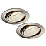 Set van 2 Rvs kleur Inbouw Ledspot Oslo, 6 Watt, Dimbaar Warm Wit IP44