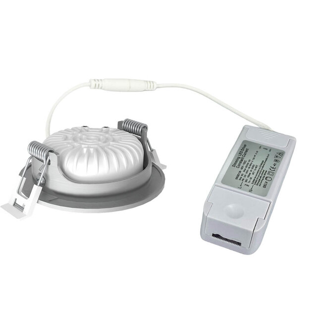 Set van 3 Rvs kleur Inbouw Ledspot Oslo, 6 Watt, Dimbaar Warm Wit IP44