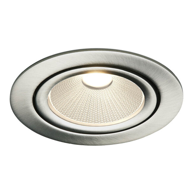 Set van 5 Rvs kleur Inbouw Ledspot Oslo, 6 Watt, Dimbaar Warm Wit IP44