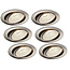 Set van 6 Rvs kleur Inbouw Ledspot Oslo, 6 Watt, Dimbaar Warm Wit IP44