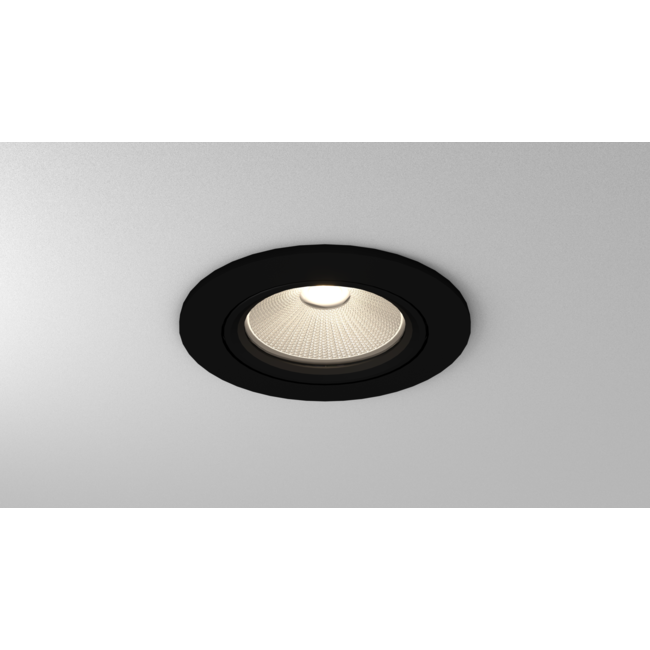 Set van 2 Zwarte Inbouw Ledspot Oslo, 6 Watt, Dim to Warm Wit IP44