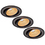 Set van 3 Zwarte Inbouw Ledspot Oslo, 6 Watt, Dim to Warm Wit IP44