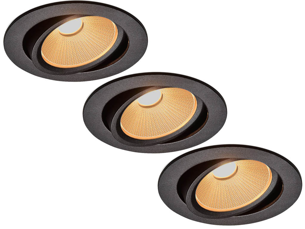 Set van 3 Inbouw Ledspot Oslo, 6 Watt, Dim to Warm Wit, IP44