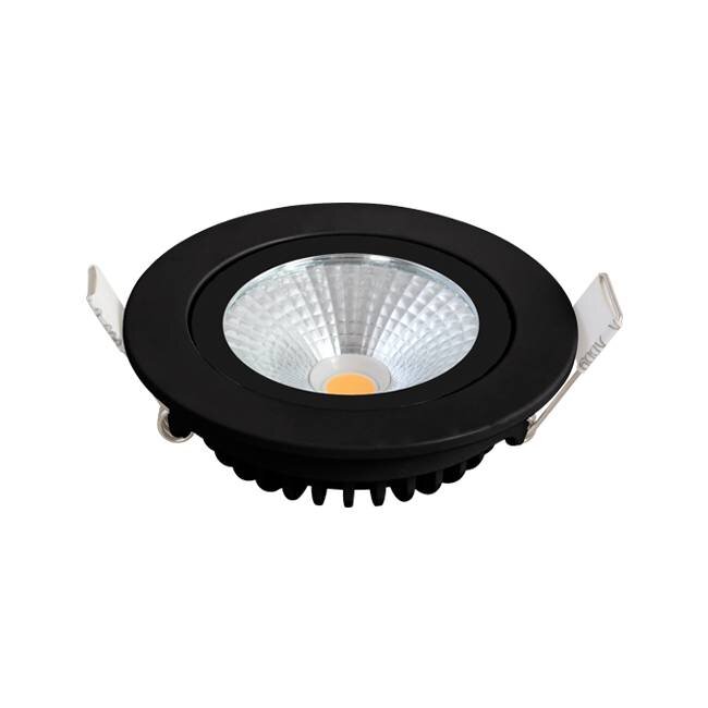 Set van 5 Zwarte Inbouw Ledspot Oslo, 6 Watt, Dim to Warm Wit IP44