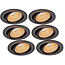 Set van 6 Zwarte Inbouw Ledspot Oslo, 6 Watt, Dim to Warm Wit IP44