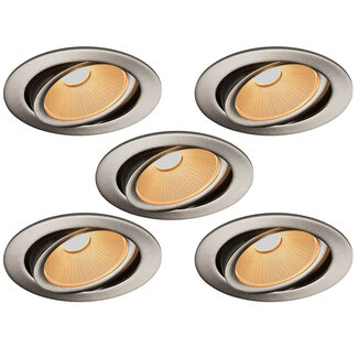 Set van 5 Inbouw Ledspot Oslo, 6 Watt, Dim to Warm Wit, IP44