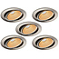 Set van 5 Rvs Inbouw Ledspot Oslo, 6 Watt, Dim to Warm Wit IP44