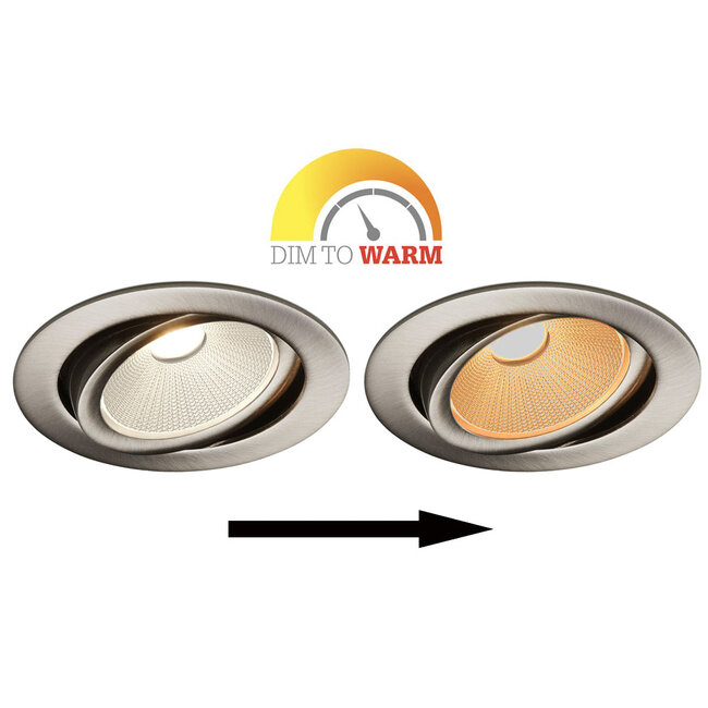 Set van 6 Rvs Inbouw Ledspot Oslo, 6 Watt, Dim to Warm Wit IP44