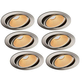 Set van 6 Inbouw Ledspot Oslo, 6 Watt, Dim to Warm Wit, IP44